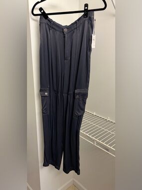 Bella Dahl Navy Blue Wide-Leg Cargo Pant